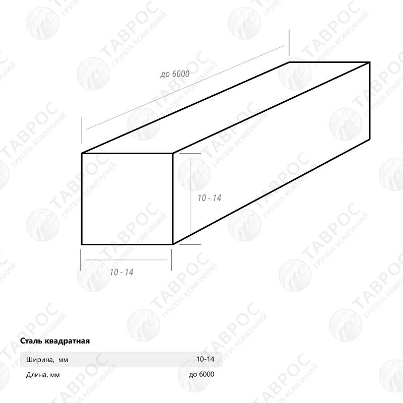 Сталь квадратная 10 Г/к