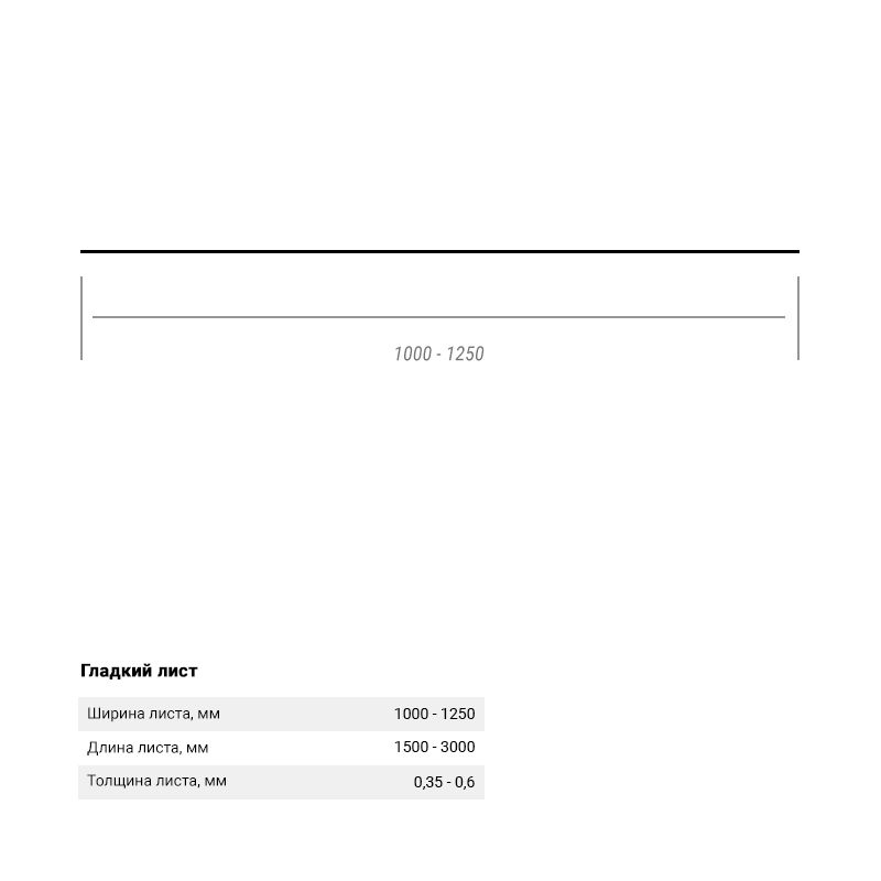 Гладкий лист Zn 1500*1250*0,6 односторонний